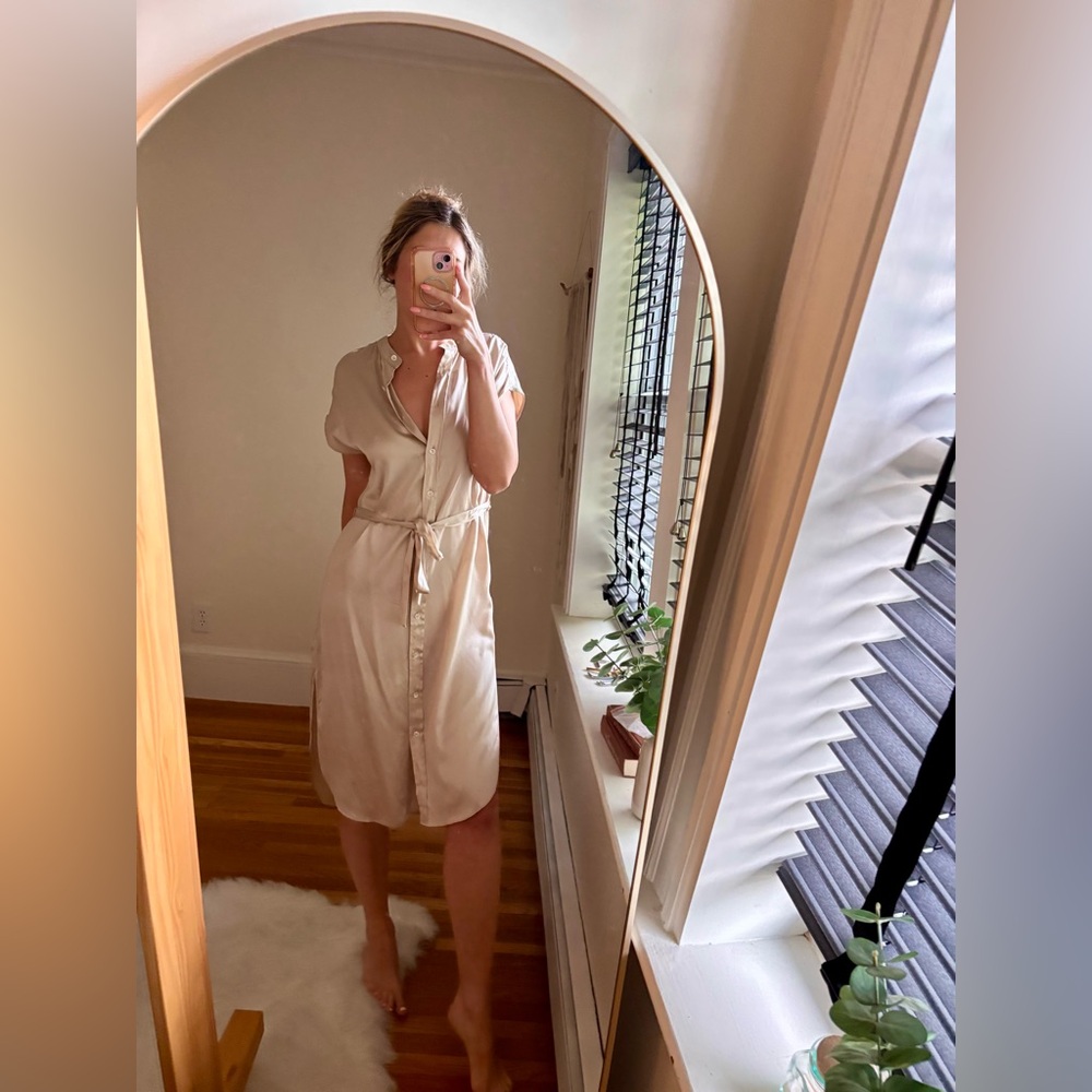 Banana Republic SERENADE SILK SHIRTDRESS Small 100% silk